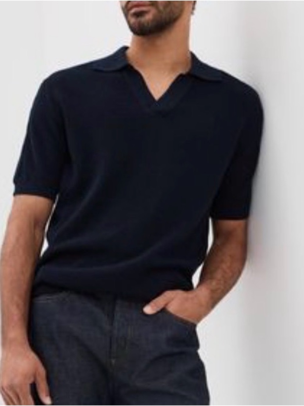 Frescobol Carioca Rino cotton knit polo shirt midnight blue 100% cotton size xxl